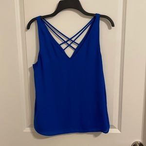 Royal blue express cross back tank